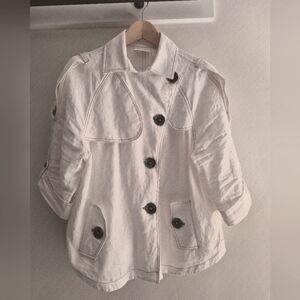 Stylish White Chicos Size 2 Button-Up Jacket